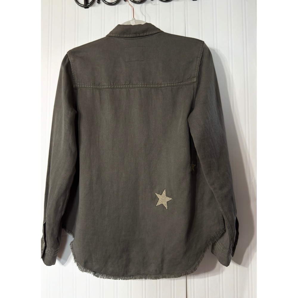Rails Loren Olive Gold Star Embroidery‎ Utility Shirt Jacket Green XS - Picture 5 of 5